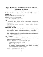 Topic Micro finance international experiences and some suggestions for Vietnam