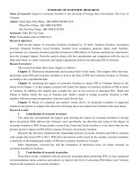 DSpace at VNU: Impact of economic freedom to the attraction of foreign direct investment: The Case of Vietnam