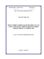 Hoàn thiện chính sách hỗ trợ các xã ATK cách mạng trong kháng chiến chống Pháp và chống Mỹ (tt)