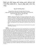 DSpace at VNU: Đánh giá chất lượng môi trường nước mặt tại tỉnh Vĩnh Phúc nhằm đề xuất giải pháp phát triển bền vững