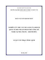 DSpace at VNU: Nghiên cứu nhu cầu mua sắm của khách quốc tế đối với sản phẩm thủ công mỹ nghệ tại Nha Trang - Khánh Hòa