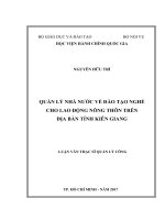 Quản lý nhà nước về đào tạo nghề cho lao động nông thôn trên địa bàn tỉnh Kiên Giang (LV thạc sĩ)