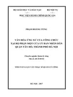 Văn hóa ứng xử của công chức tại bộ phận một cửa Ủy ban nhân dân quận Tây Hồ, thành phố Hà Nội (tt)