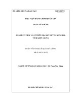 Giáo dục pháp luật trên địa bàn huyện Kiên Hải, tỉnh Kiên Giang (LV thạc sĩ)