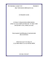 Xử phạt vi phạm hành chính trong lĩnh vực giao thông đường bộ  Từ thực tiễn huyện Hữu Lũng tỉnh Lạng Sơn (tt)