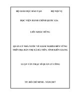 Quản lý nhà nước về giảm nghèo bền vững trên địa bàn thị xã Hà Tiên, tỉnh Kiên Giang (LV thạc sĩ)