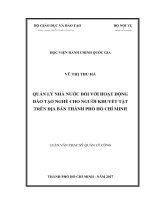 Quản lý nhà nước đối với hoạt động đào tạo nghề cho người khuyết tật trên địa bàn Tp.HCM (LV thạc sĩ)