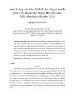 DSpace at VNU: Ảnh hưởng của biến đổi khí hậu tới quy hoạch phát triển thành phố Thanh Hóa đến năm 2025, tầm nhìn đến năm 2035