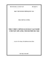 Thực hiện chính sách đào tạo nghề ở huyện Mê Linh, thành phố Hà Nội (LV thạc sĩ)