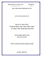 Quản lý nhà nước về hoạt động thư viện công cộng  từ thực tiễn tỉnh Thái Nguyên (tt)