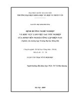 DSpace at VNU: Định hướng nghề nghiệp và khu vực làm việc sau tốt nghiệp của sinh viên ngoài công lập hiện nay (Nghiên cứu trường hợp Trường đại học Đông Đô)