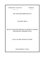 Quản lý nhà nước đối với các trường cao đẳng trên địa bàn tỉnh Kiên Giang (LV thạc sĩ)