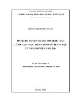 DSpace at VNU: Đảng bộ huyện Thanh Sơn (Phú Thọ) lãnh đạo thực hiện chính sách dân tộc từ năm 2007 đến năm 2014