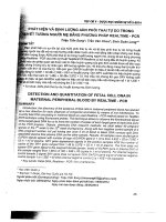 DSpace at VNU: Phát hiện và định lượng ADN phôi thai tự do trong huyết tương người mẹ bằng phương pháp Realtime - PCR