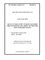 Quản lý nhà nước về đào tạo nghề cho người dân tộc thiểu số trên địa bàn tỉnh Kiên Giang (tt)