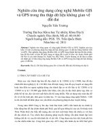 DSpace at VNU: Nghiên cứu ứng dụng công nghệ Mobile GIS và GPS trong thu thập dữ liệu không gian về đất đai