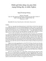 DSpace at VNU: Đánh giá hiệu năng của giao thức mạng không dây cá nhân Zigbee