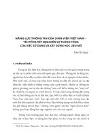 DSpace at VNU: Năng lực thông tin của sinh viên Việt Nam - Yếu tố quyết định đến sự thành công của việc sử dụng và xây dựng học liệu mở