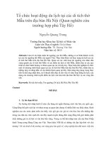 DSpace at VNU: Tổ chức hoạt động du lịch tại các di tích thờ Mẫu trên địa bàn Hà Nội (Quan nghiên cứu trường hợp phủ Tây Hồ)