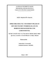 DSpace at VNU: Hành vi ngôn ngữ và ứng dụng trong khẩu hiệu quảng cáo về thực phẩm và mĩ phẩm ở Đức