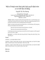 DSpace at VNU: Một số thuật toán khai phá luật quyết định trên cơ sở dữ liệu di động