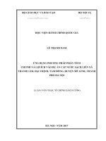 Ứng dụng phương pháp phân tích chi phí và lợi ích vào dự án cấp nước sạch liên xã Thanh Lâm, Đại Thịnh, Tam Đồng, huyện Mê Linh, thành phố Hà Nội (LV thạc sĩ)