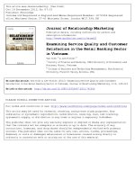 Examining service quality and customer satisfaction in the retail banking sector in Vietnam