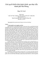 DSpace at VNU: Giải quyết khiếu kiện hành chính - qua thực tiễn thành phố Hải Phòng