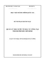 Quản lý nhà nước về đầu tư công tại Tp.HCM (LV thạc sĩ)