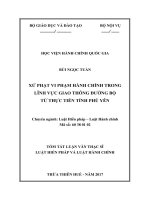 XỬ PHẠT VI PHẠM HÀNH CHÍNH TRONG LĨNH VỰC GIAO THÔNG ĐƯỜNG BỘ  TỪ THỰC TIỄN TỈNH PHÚ YÊN (tt)