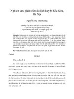 DSpace at VNU: Nghiên cứu phát triển du lịch huyện Sóc Sơn, Hà Nội