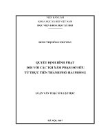 Quyết định hình phạt đối với các tội xâm phạm sở hữu từ thực tiễn thành phố hải phòng