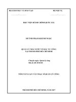 Quản lý nhà nước về đầu tư công tại Tp.HCM (tt)