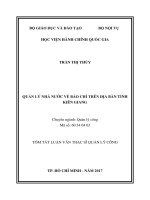 Quản lý nhà nước về báo chí trên địa bàn tỉnh Kiên Giang (tt)