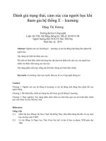 DSpace at VNU: Đánh giá trạng thái, cảm xúc của người học khi tham gia hệ thống E – learning