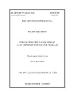 Sử dụng công chức tại các cơ quan hành chính nhà nước tại tỉnh Tiền Giang (tt)