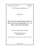 Tiếp công dân trong điều kiện xây dựng nền hành chính phục vụ  từ thực tiễn tỉnh Vĩnh Phúc (tt)