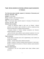 Topic Some solutions to develop software export production in Vietnam