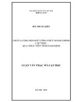 DSpace at VNU: Chất lượng đội ngũ công chức hành chính cấp tỉnh - Qua thực tiễn tỉnh Nam Định