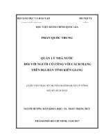 Quản lý nhà nước đối với người có công với cách mạng trên địa bàn tỉnh Kiên Giang (LV thạc sĩ)