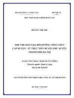 Thể chế đào tạo bồi dưỡng công chức cấp huyện  từ thực tiễn huyện Phú Xuyên, thành phố Hà Nội (LV thạc sĩ)