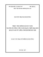 Thực thi chính sách ưu đãi người có công với cách mạng trên địa bàn quận Nam Từ Liêm, thành phố Hà Nội (LV thạc sĩ)