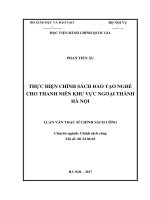 Thực hiện chính sách đào tạo nghề cho thanh niên khu vực ngoại thành Hà Nội (LV thạc sĩ)
