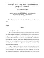 DSpace at VNU: Giải quyết tranh chấp lao động cá nhân theo pháp luật Việt Nam