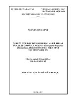 Nghiên cứu đặc điểm sinh học và kỹ thuật sản xuất giống cá ngạnh  Carnoglanis bouderius (Richardson, 1846) trong điều kiện nuôi tại tỉnh Nghệ An (tt)