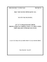 XỬ LÝ VI PHẠM HÀNH CHÍNH TRONG LĨNH VỰC PHÒNG CHÁY VÀ CHỮA CHÁY TRÊN ĐỊA BÀN TỈNH QUẢNG NGÃI (LV thạc sĩ)