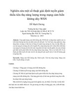 DSpace at VNU: Nghiên cứu một số thuật giải định tuyến giảm thiểu tiêu thụ năng lượng trong mạng cảm biến không dây-WSN