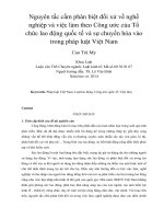 DSpace at VNU: Nguyên tắc cấm phân biệt đối xử về nghề nghiệp và việc làm theo Công ước của Tổ chức lao động quốc tế và sự chuyển hóa vào trong pháp luật Việt Nam