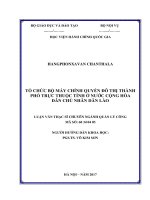 Tổ chức bộ máy chính quyền đô thị thành phố trực thuộc tỉnh ở nước Cộng hòa dân chủ nhân dân Lào (LV thạc sĩ)