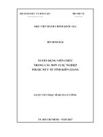 Tuyển dụng viên chức trong các đơn vị sự nghiệp thuộc Sở y tế tỉnh Kiên Giang (LV thạc sĩ)